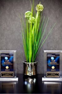 Top Dentists plaques for Endodontist  Tod R. Moretton, DDS, MSD,  Mychel M. Vail, DDS, MSD or  Caley F. Mintz, DDS, MSD at Endodontic Specialists in Fishers Indiana